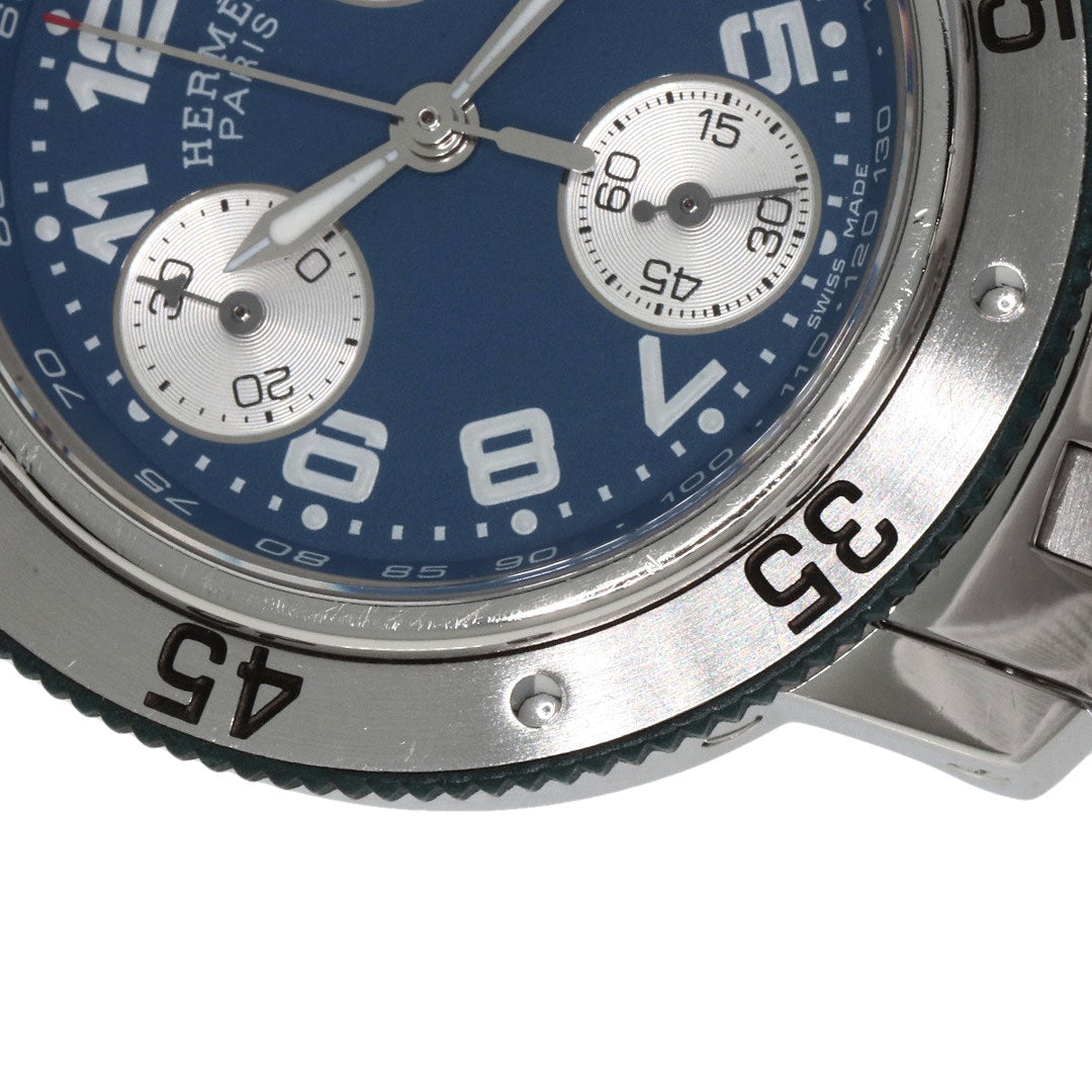 HERMES Watches Quartz CL2.317 Stainless Steel , Stainless Steel Silver Clipper diver blue dial Boys Used Authentic