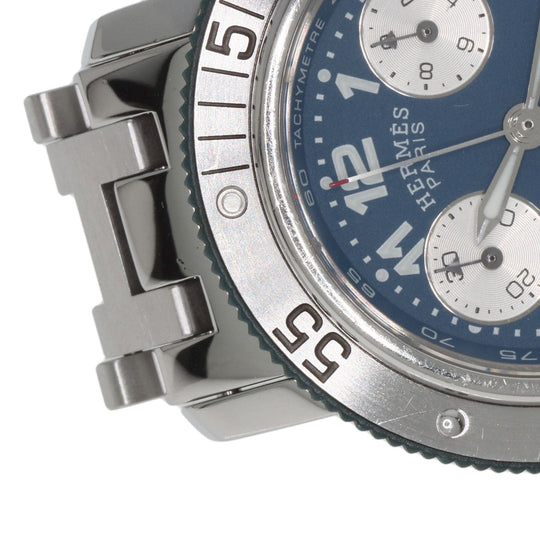 HERMES Watches Quartz CL2.317 Stainless Steel , Stainless Steel Silver Clipper diver blue dial Boys Used Authentic