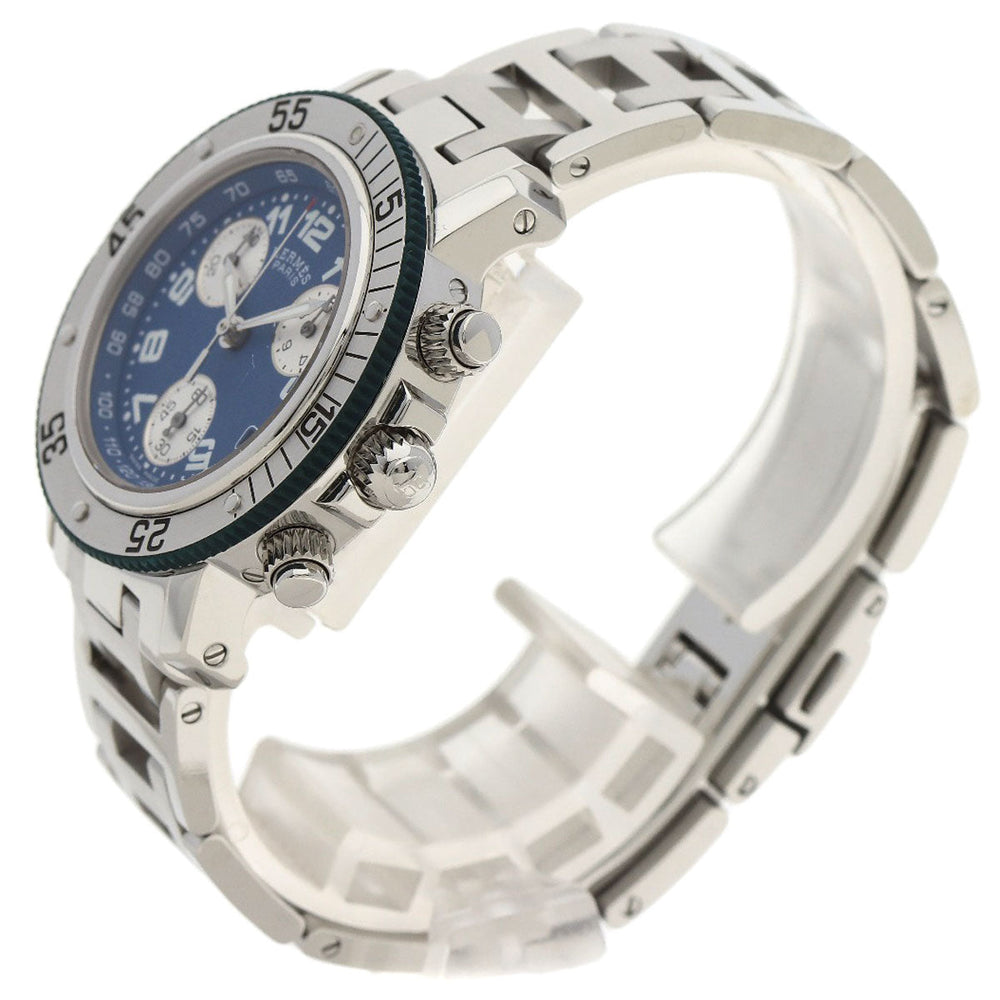 HERMES Watches Quartz CL2.317 Stainless Steel , Stainless Steel Silver Clipper diver blue dial Boys Used Authentic