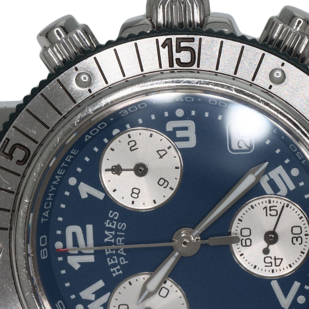 HERMES Watches Quartz CL2.317 Stainless Steel , Stainless Steel Silver Clipper diver blue dial Boys Used Authentic
