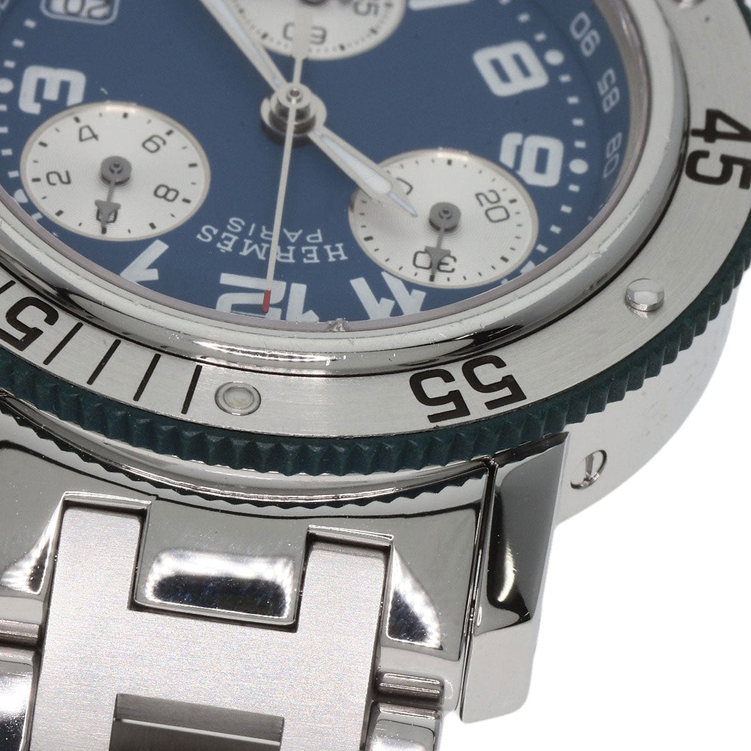 HERMES Watches Quartz CL2.317 Stainless Steel , Stainless Steel Silver Clipper diver blue dial Boys Used Authentic