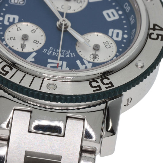 HERMES Watches Quartz CL2.317 Stainless Steel , Stainless Steel Silver Clipper diver blue dial Boys Used Authentic