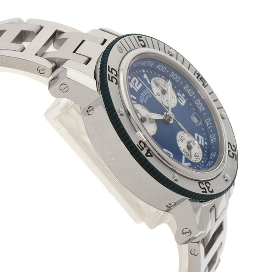 HERMES Watches Quartz CL2.317 Stainless Steel , Stainless Steel Silver Clipper diver blue dial Boys Used Authentic
