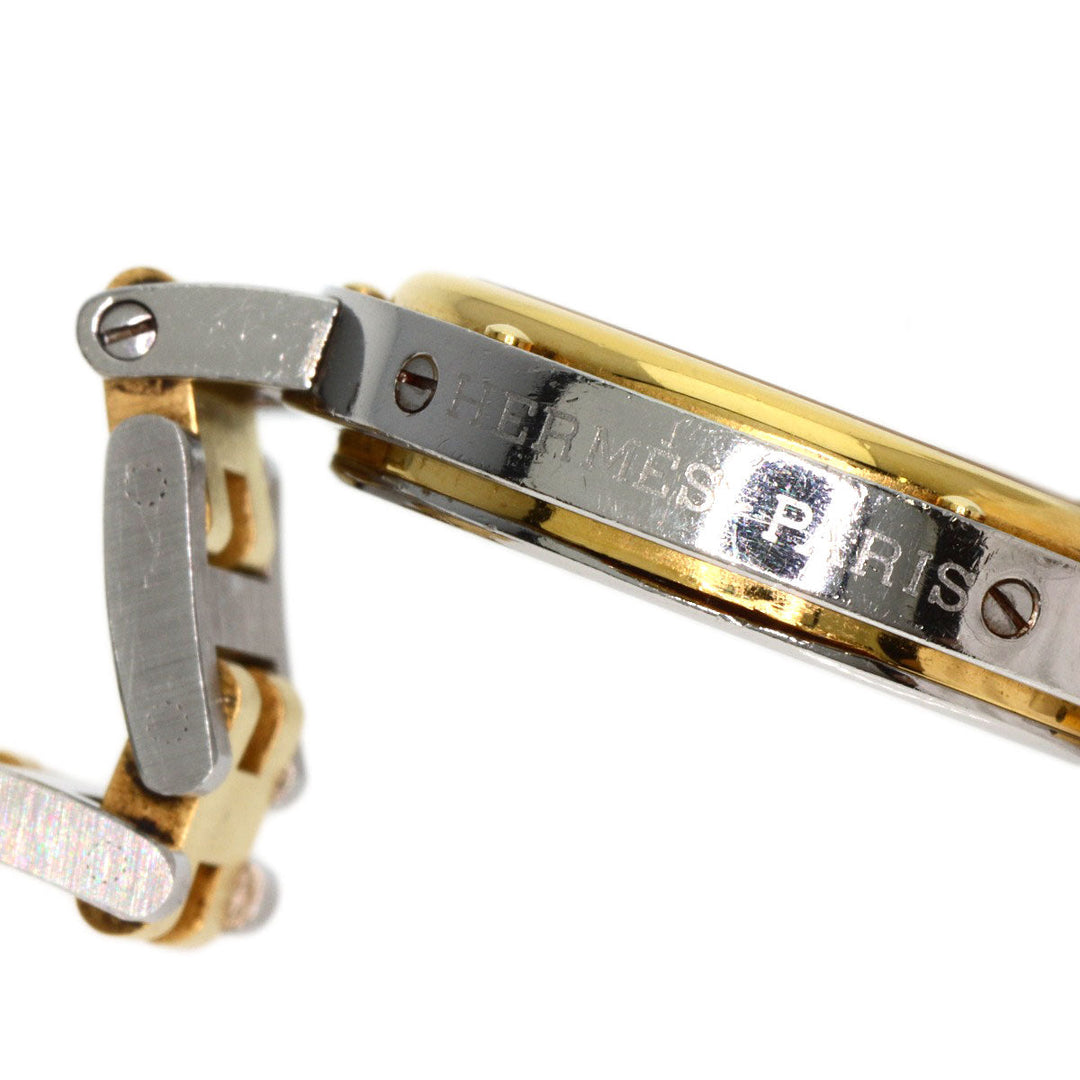 HERMES Watches Quartz CL4.220 Stainless Steel gold Clipper Old Belt Ivory dial