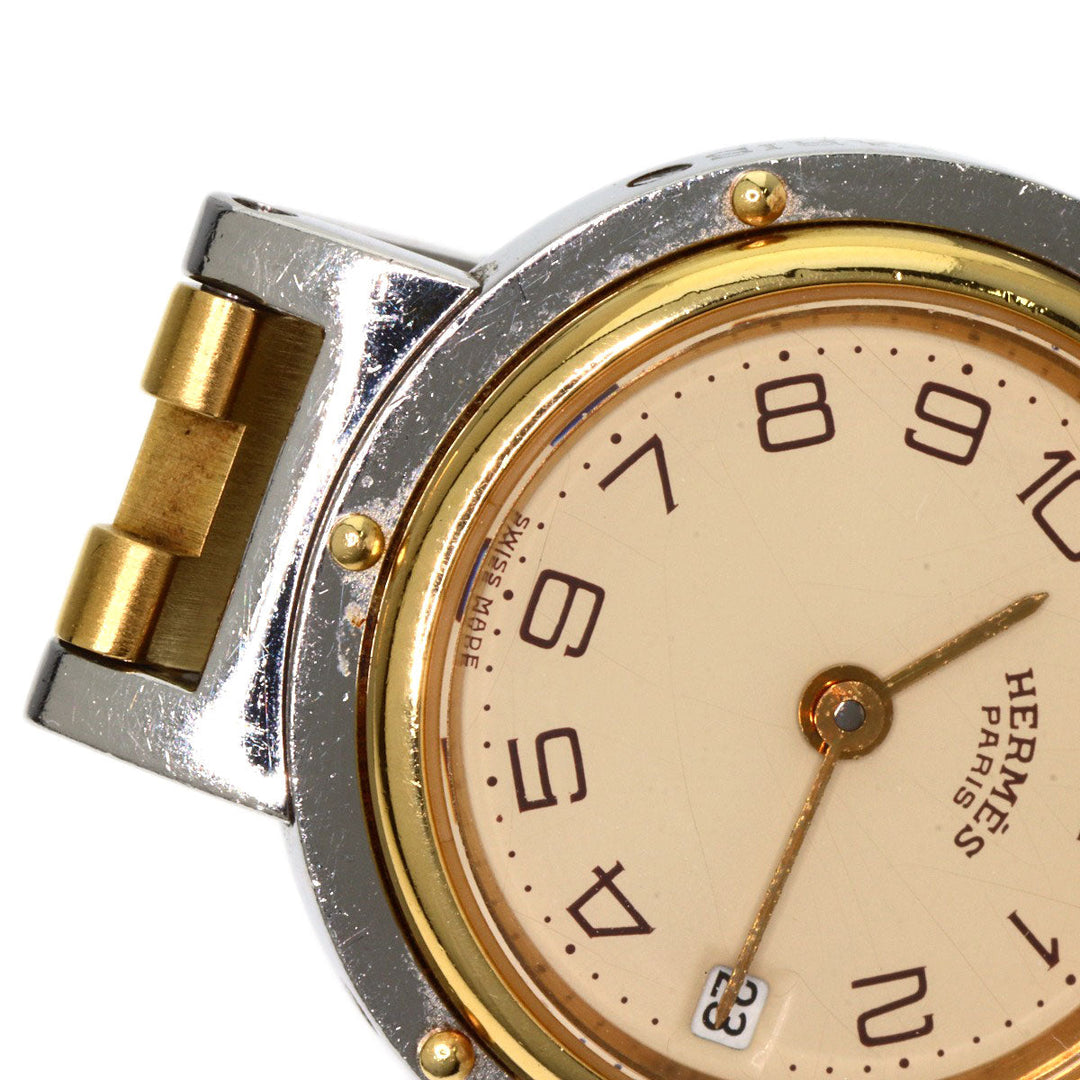 HERMES Watches Quartz CL4.220 Stainless Steel gold Clipper Old Belt Ivory dial