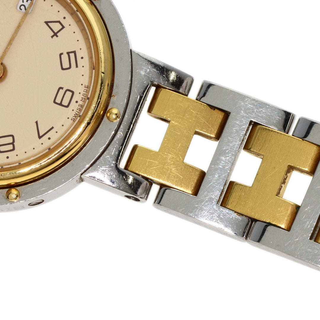 HERMES Watches Quartz CL4.220 Stainless Steel gold Clipper Old Belt Ivory dial