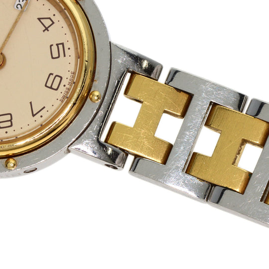 HERMES Watches Quartz CL4.220 Stainless Steel gold Clipper Old Belt Ivory dial