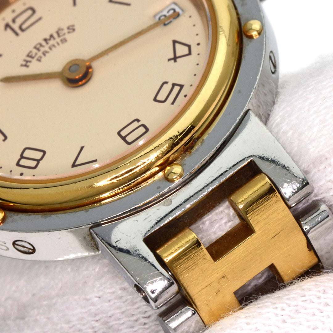 HERMES Watches Quartz CL4.220 Stainless Steel gold Clipper Old Belt Ivory dial