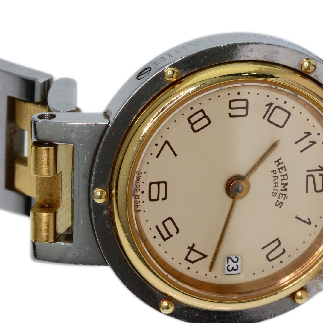 HERMES Watches Quartz CL4.220 Stainless Steel gold Clipper Old Belt Ivory dial