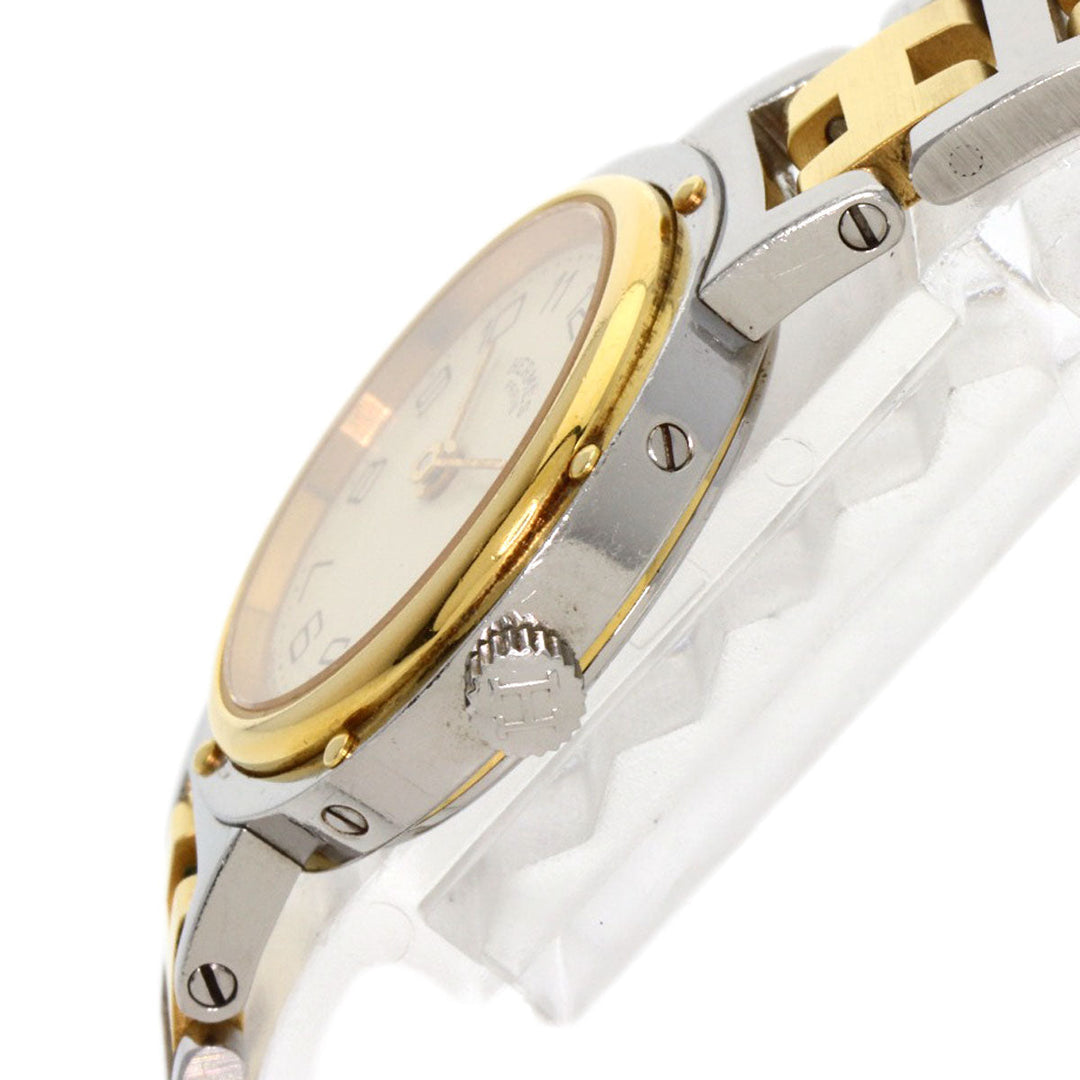 HERMES Watches Quartz CL4.220 Stainless Steel gold Clipper Old Belt Ivory dial