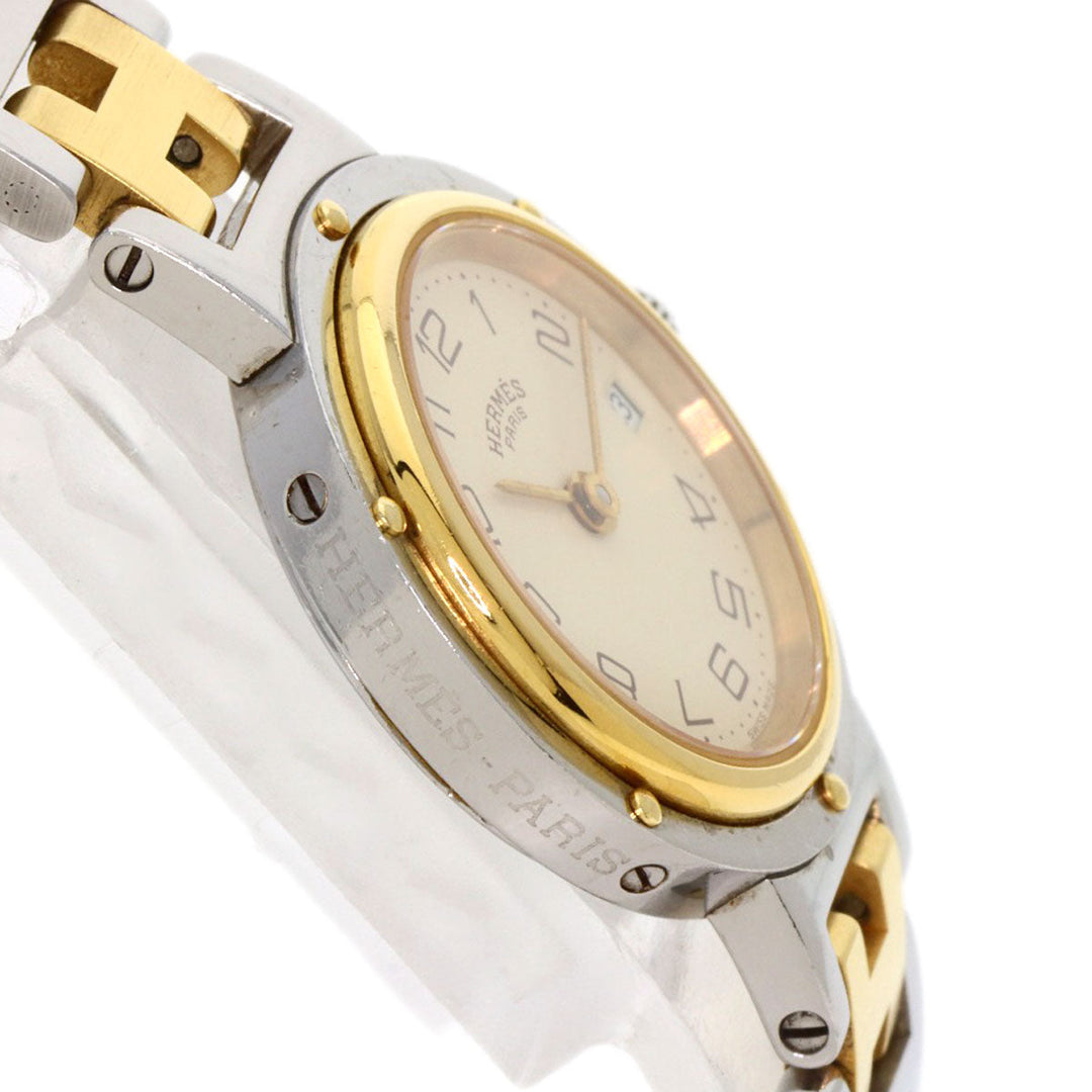 HERMES Watches Quartz CL4.220 Stainless Steel gold Clipper Old Belt Ivory dial