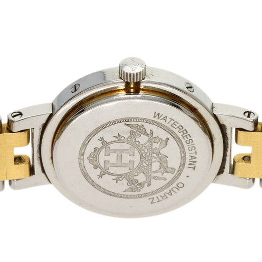 HERMES Watches Quartz CL4.220 Stainless Steel gold Clipper Old Belt Ivory dial