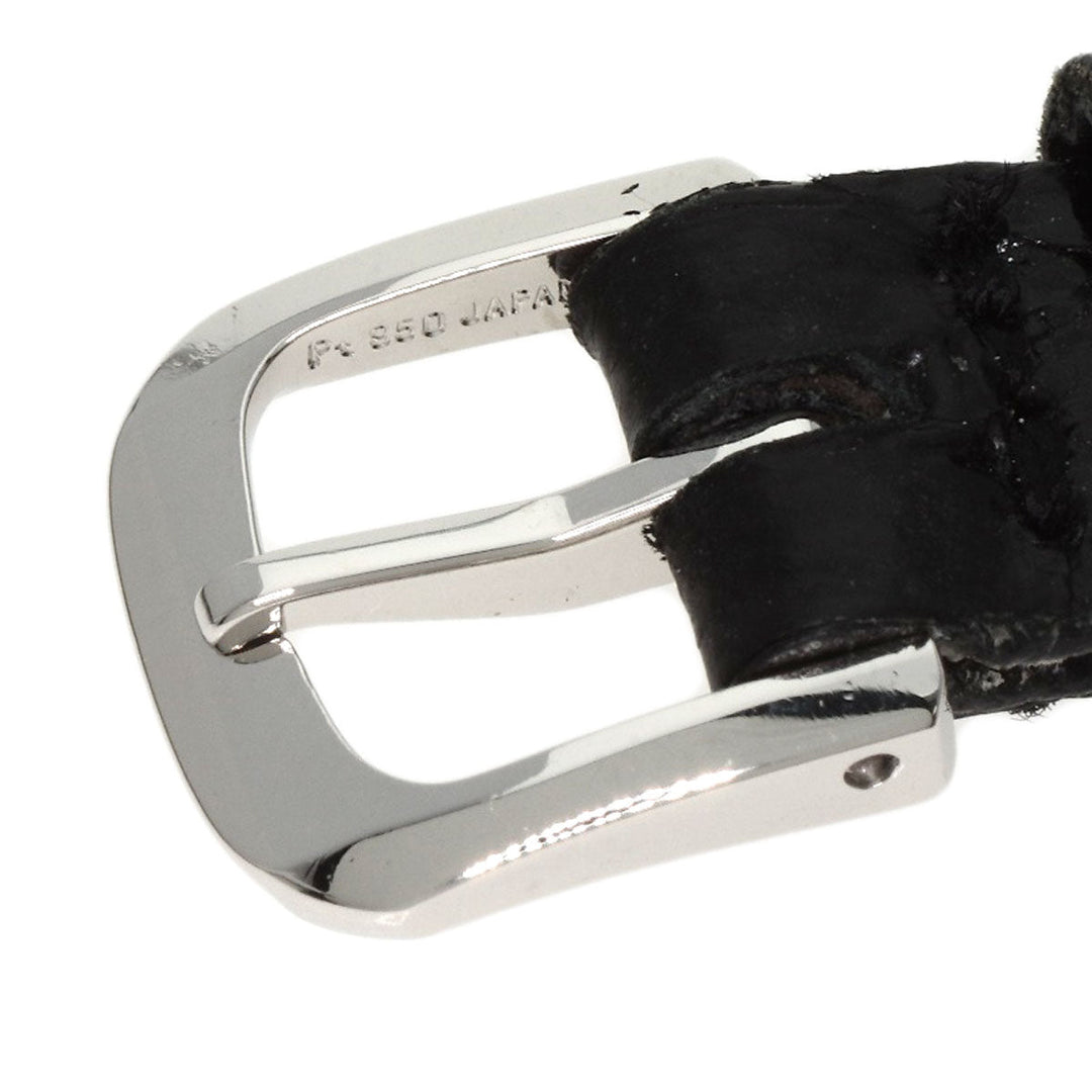 SEIKO Watches Quartz 4J80-0A10 PT950 , leather Silver CREDOR Silver dial Women Used Authentic