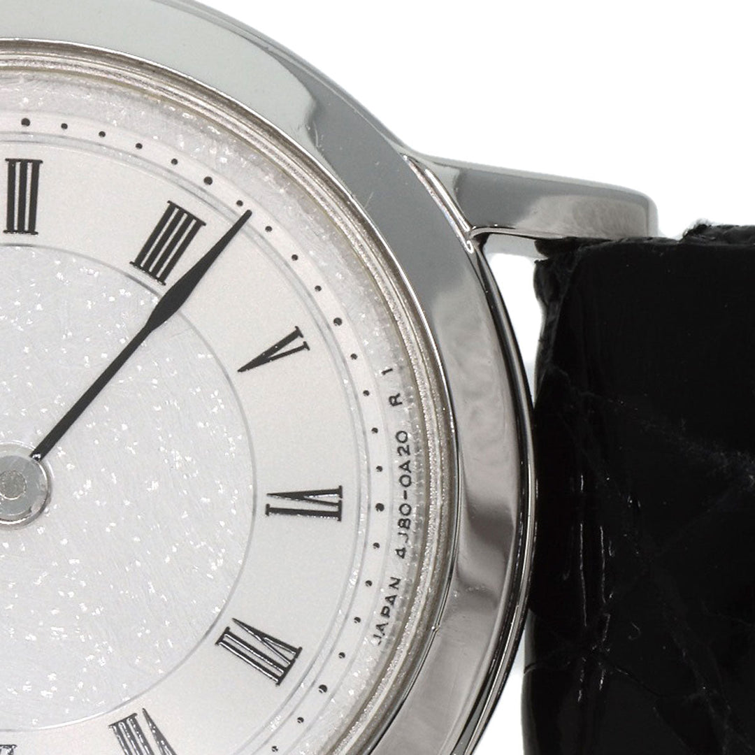 SEIKO Watches Quartz 4J80-0A10 PT950 , leather Silver CREDOR Silver dial Women Used Authentic