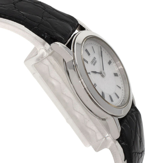 SEIKO Watches Quartz 4J80-0A10 PT950 , leather Silver CREDOR Silver dial Women Used Authentic