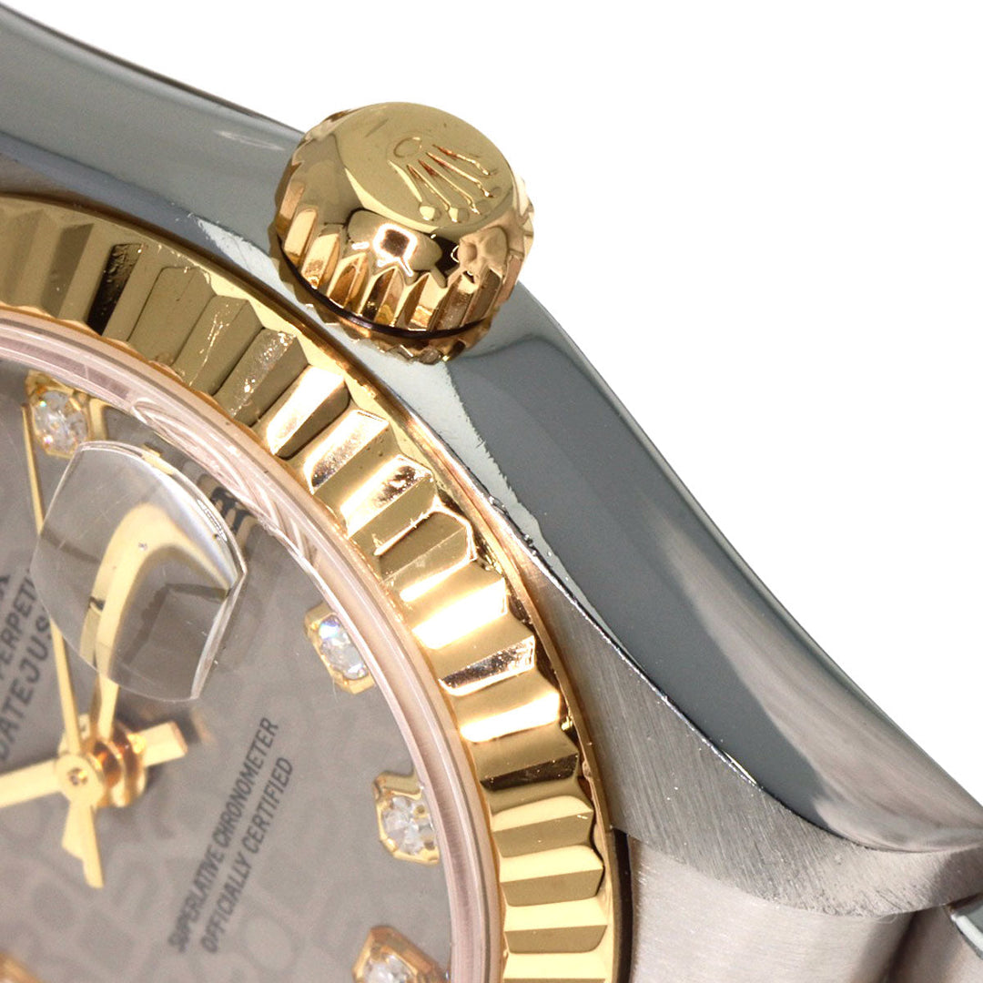 ROLEX Watches Mechanical Automatic 69173G Stainless Steel , SSxK18YG gold Datejust 10P Diamond Grey CP Gray CP dial Women Used Authentic