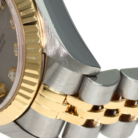 ROLEX Watches Mechanical Automatic 69173G Stainless Steel , SSxK18YG gold Datejust 10P Diamond Grey CP Gray CP dial Women Used Authentic