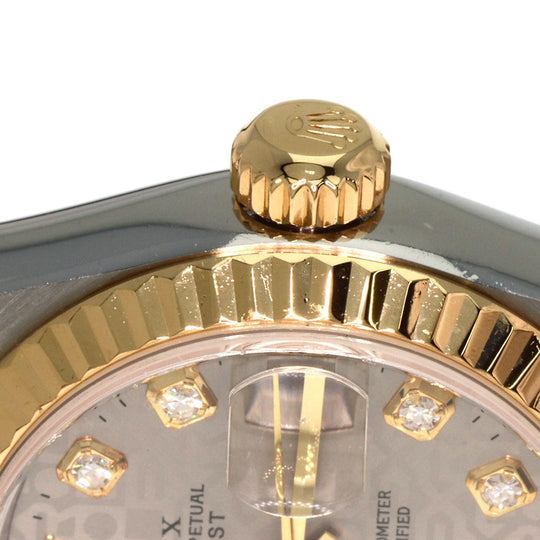 ROLEX Watches Mechanical Automatic 69173G Stainless Steel , SSxK18YG gold Datejust 10P Diamond Grey CP Gray CP dial Women Used Authentic