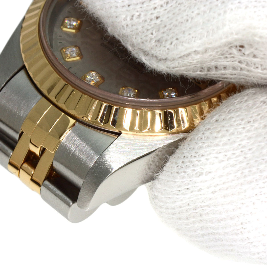 ROLEX Watches Mechanical Automatic 69173G Stainless Steel , SSxK18YG gold Datejust 10P Diamond Grey CP Gray CP dial Women Used Authentic