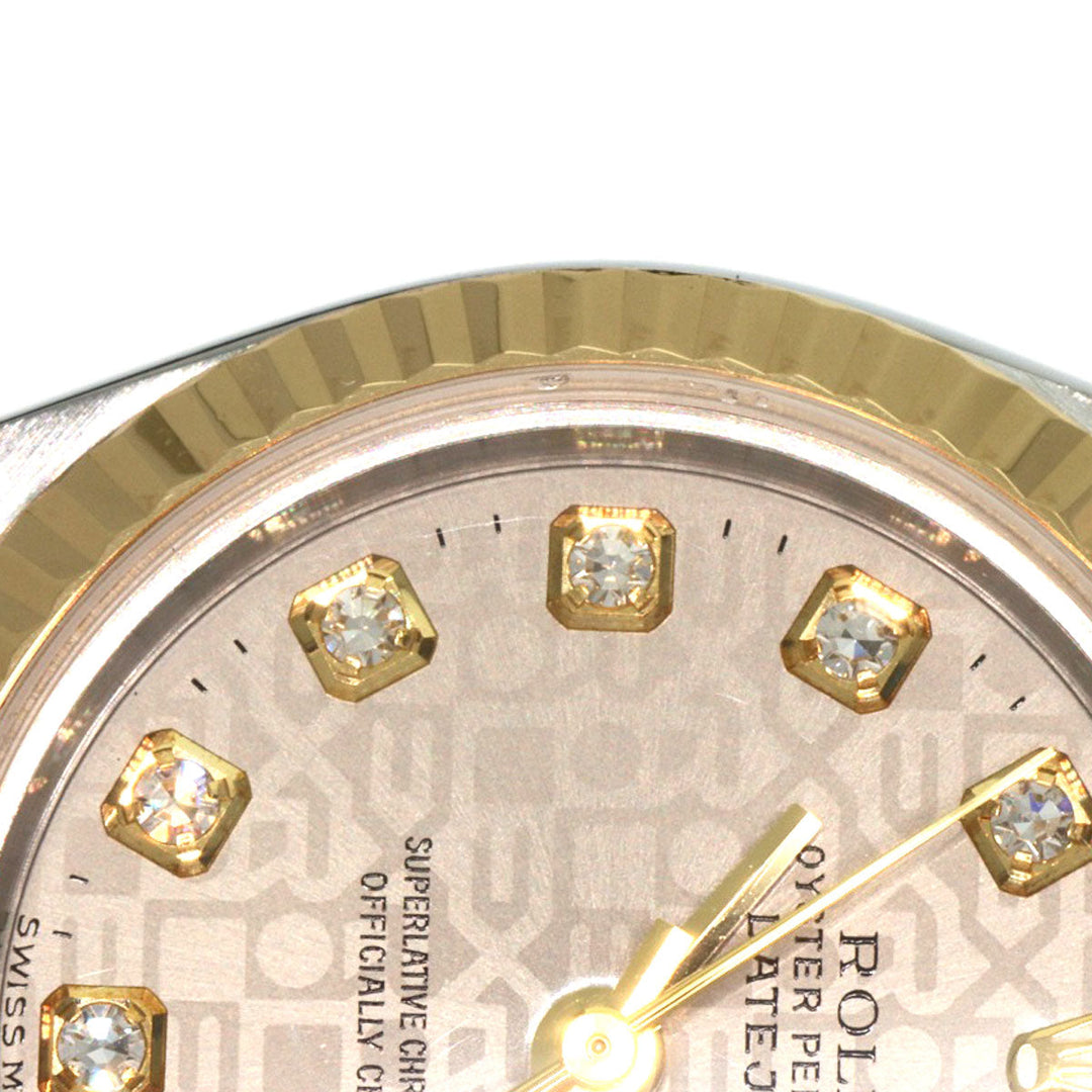 ROLEX Watches Mechanical Automatic 69173G Stainless Steel , SSxK18YG gold Datejust 10P Diamond Grey CP Gray CP dial Women Used Authentic