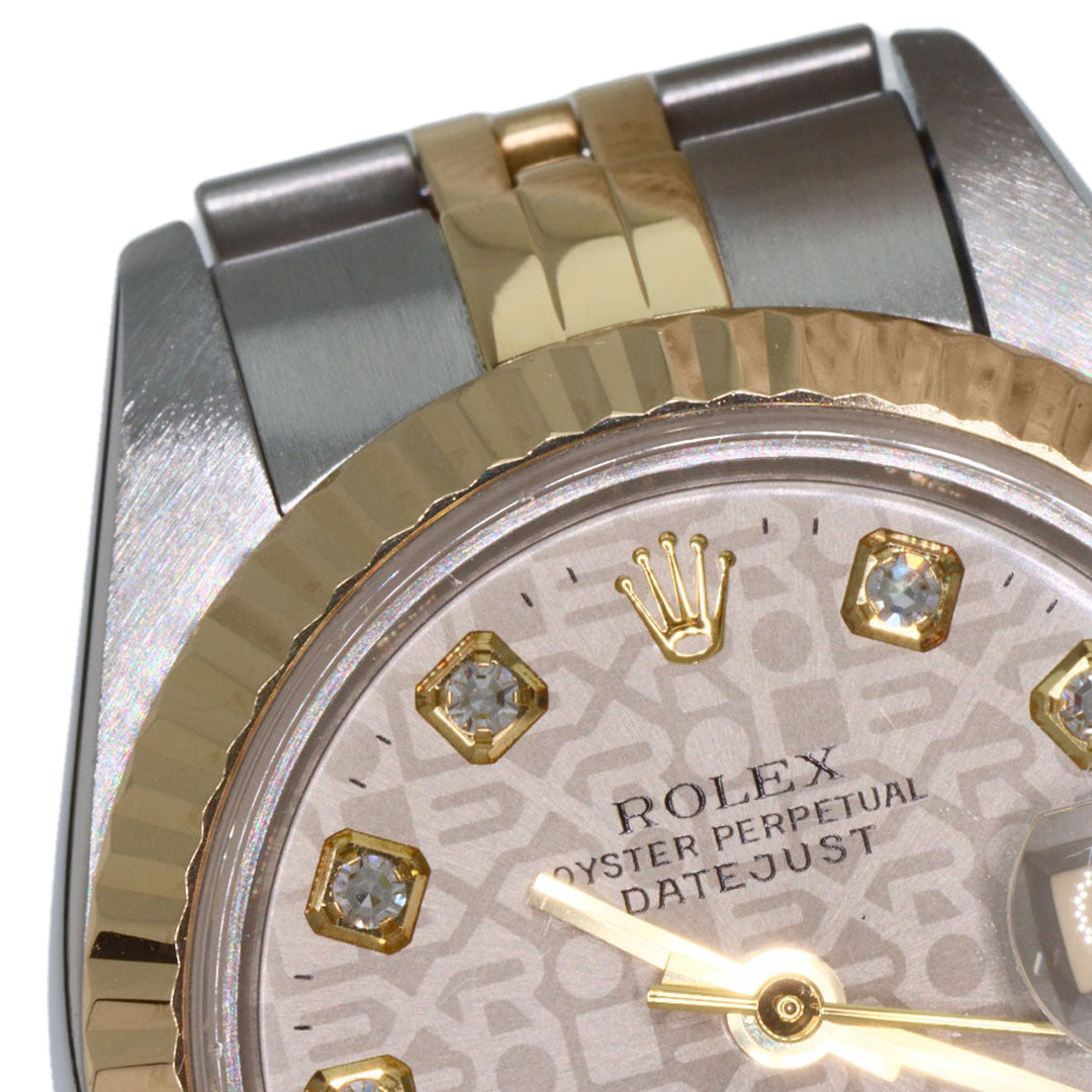 ROLEX Watches Mechanical Automatic 69173G Stainless Steel , SSxK18YG gold Datejust 10P Diamond Grey CP Gray CP dial Women Used Authentic