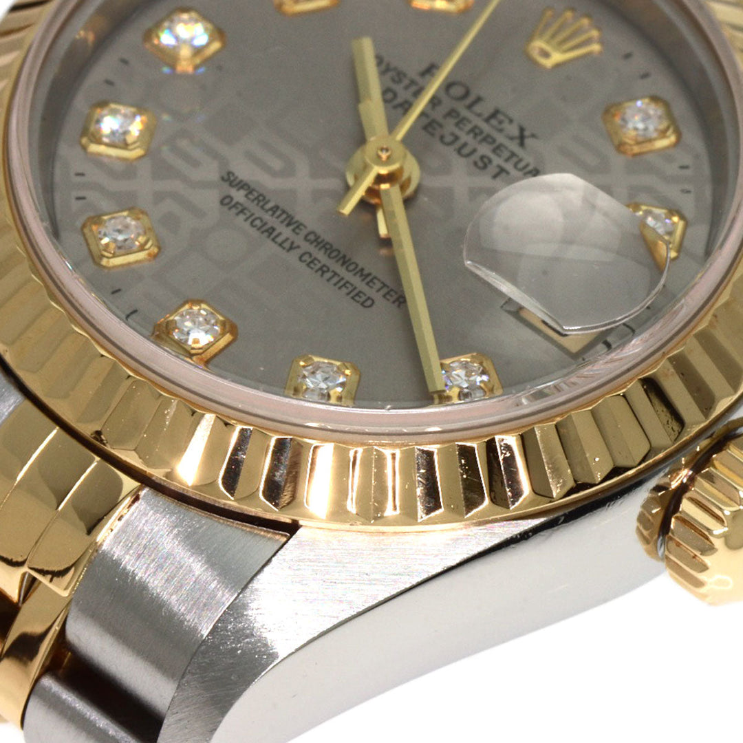 ROLEX Watches Mechanical Automatic 69173G Stainless Steel , SSxK18YG gold Datejust 10P Diamond Grey CP Gray CP dial Women Used Authentic