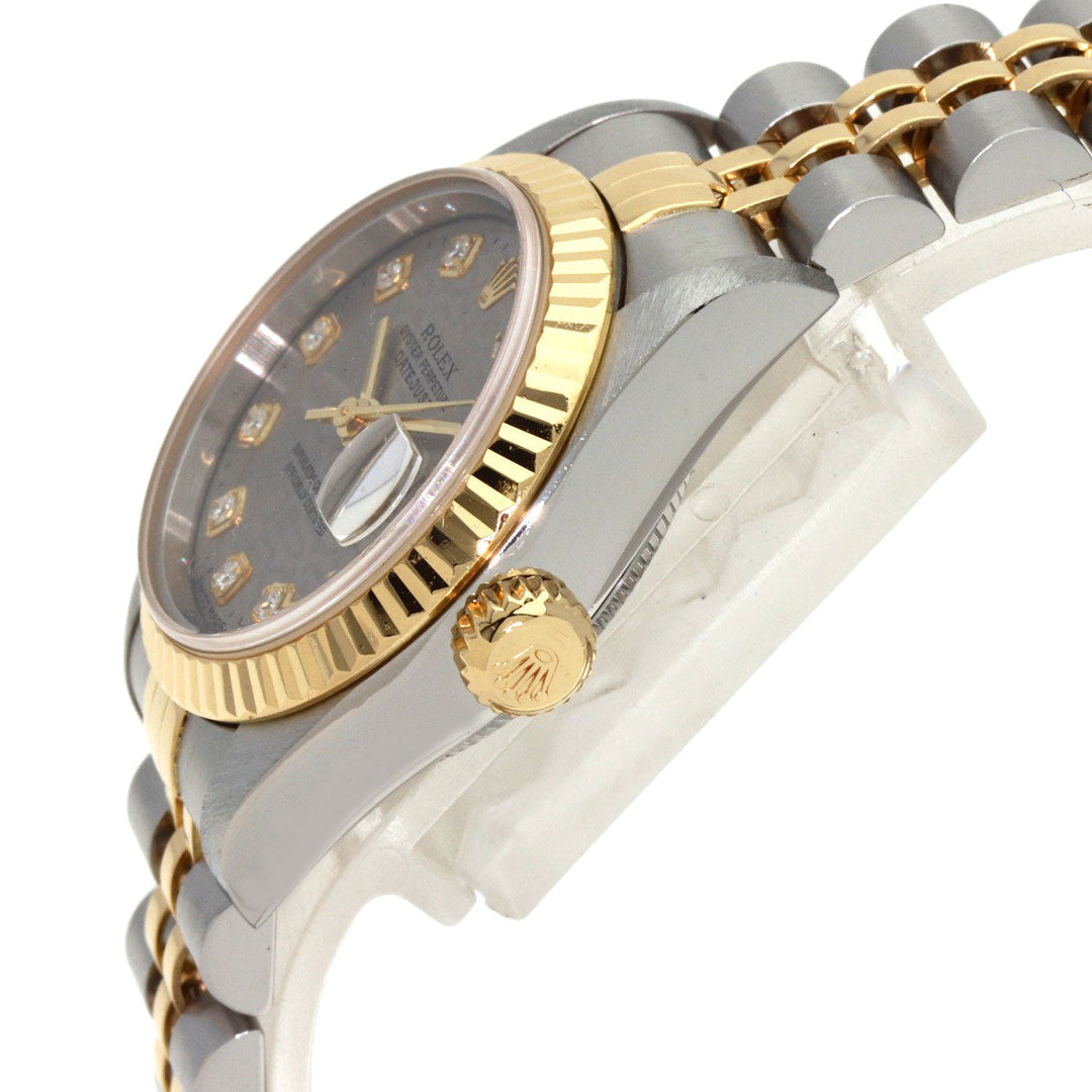 ROLEX Watches Mechanical Automatic 69173G Stainless Steel , SSxK18YG gold Datejust 10P Diamond Grey CP Gray CP dial Women Used Authentic