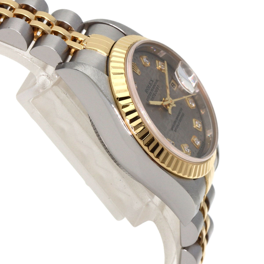 ROLEX Watches Mechanical Automatic 69173G Stainless Steel , SSxK18YG gold Datejust 10P Diamond Grey CP Gray CP dial Women Used Authentic