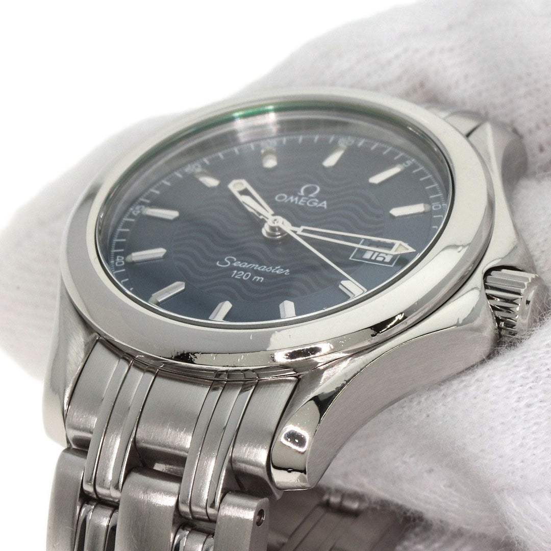 OMEGA Watches Quartz 2571.81 Stainless Steel , Stainless Steel Silver Seamaster120 blue dial Women Used Authentic