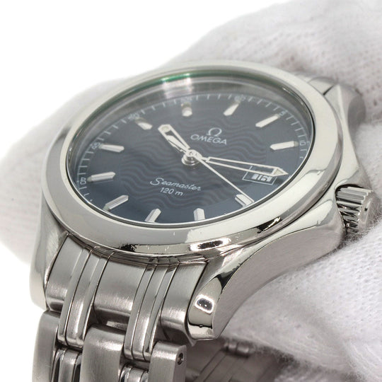 OMEGA Watches Quartz 2571.81 Stainless Steel , Stainless Steel Silver Seamaster120 blue dial Women Used Authentic