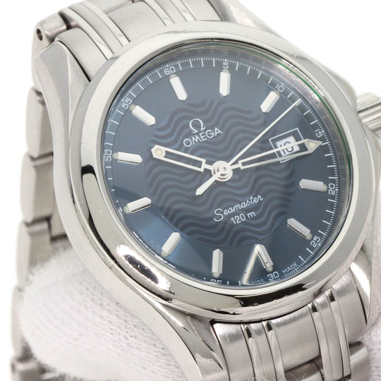 OMEGA Watches Quartz 2571.81 Stainless Steel , Stainless Steel Silver Seamaster120 blue dial Women Used Authentic