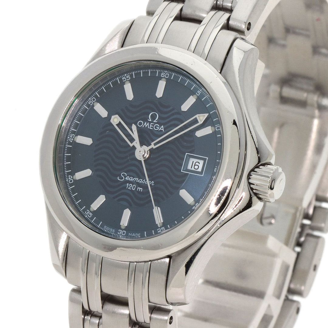OMEGA Watches Quartz 2571.81 Stainless Steel , Stainless Steel Silver Seamaster120 blue dial Women Used Authentic