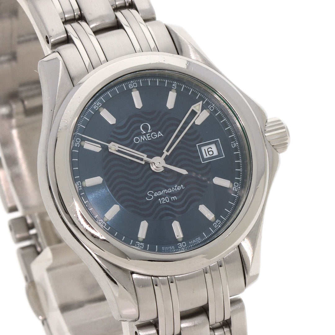 OMEGA Watches Quartz 2571.81 Stainless Steel , Stainless Steel Silver Seamaster120 blue dial Women Used Authentic