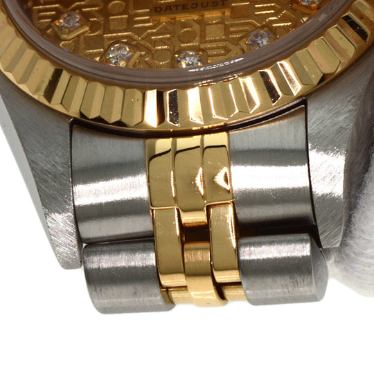 ROLEX Watches Mechanical Automatic 69173G Stainless Steel , SSxK18YG gold Datejust 10P Diamond Champagne gold CP dial Women Used Authentic