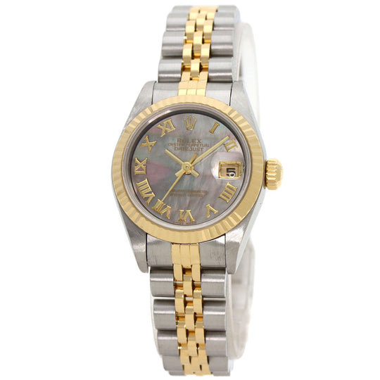ROLEX Watches Mechanical Automatic 69173NR Stainless Steel , SSxK18YG , K18YG gold Datejust Black shell dial Women Used Authentic