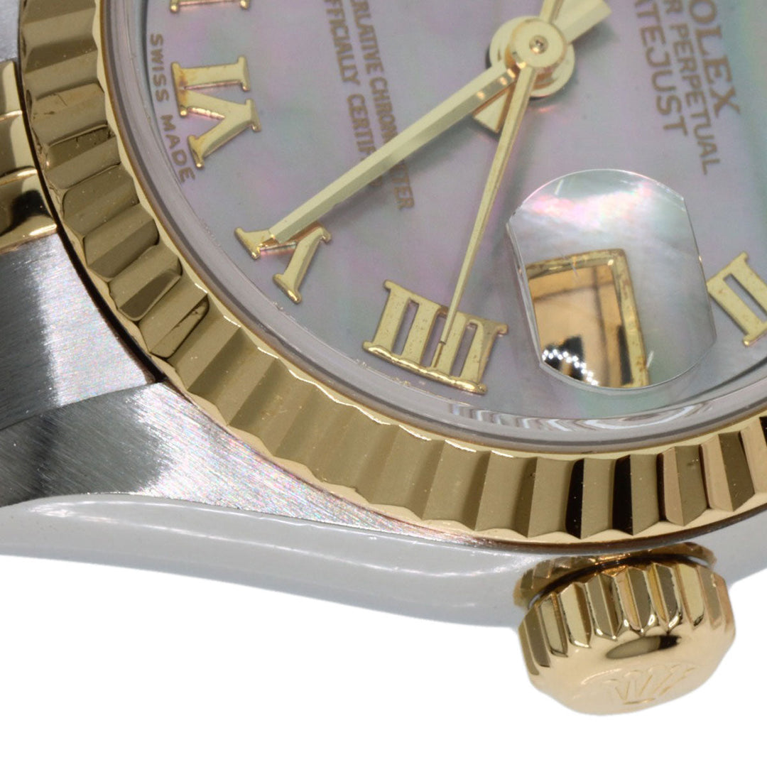 ROLEX Watches Mechanical Automatic 69173NR Stainless Steel , SSxK18YG , K18YG gold Datejust Black shell dial Women Used Authentic