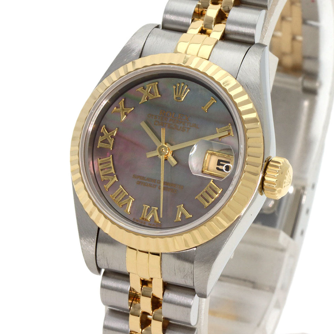 ROLEX Watches Mechanical Automatic 69173NR Stainless Steel , SSxK18YG , K18YG gold Datejust Black shell dial Women Used Authentic