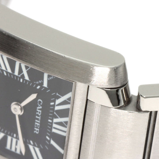 CARTIER Watches Quartz W51026Q3 Stainless Steel , Stainless Steel Silver Tank Francaise SM Asia Limited black dial Women Used Authentic