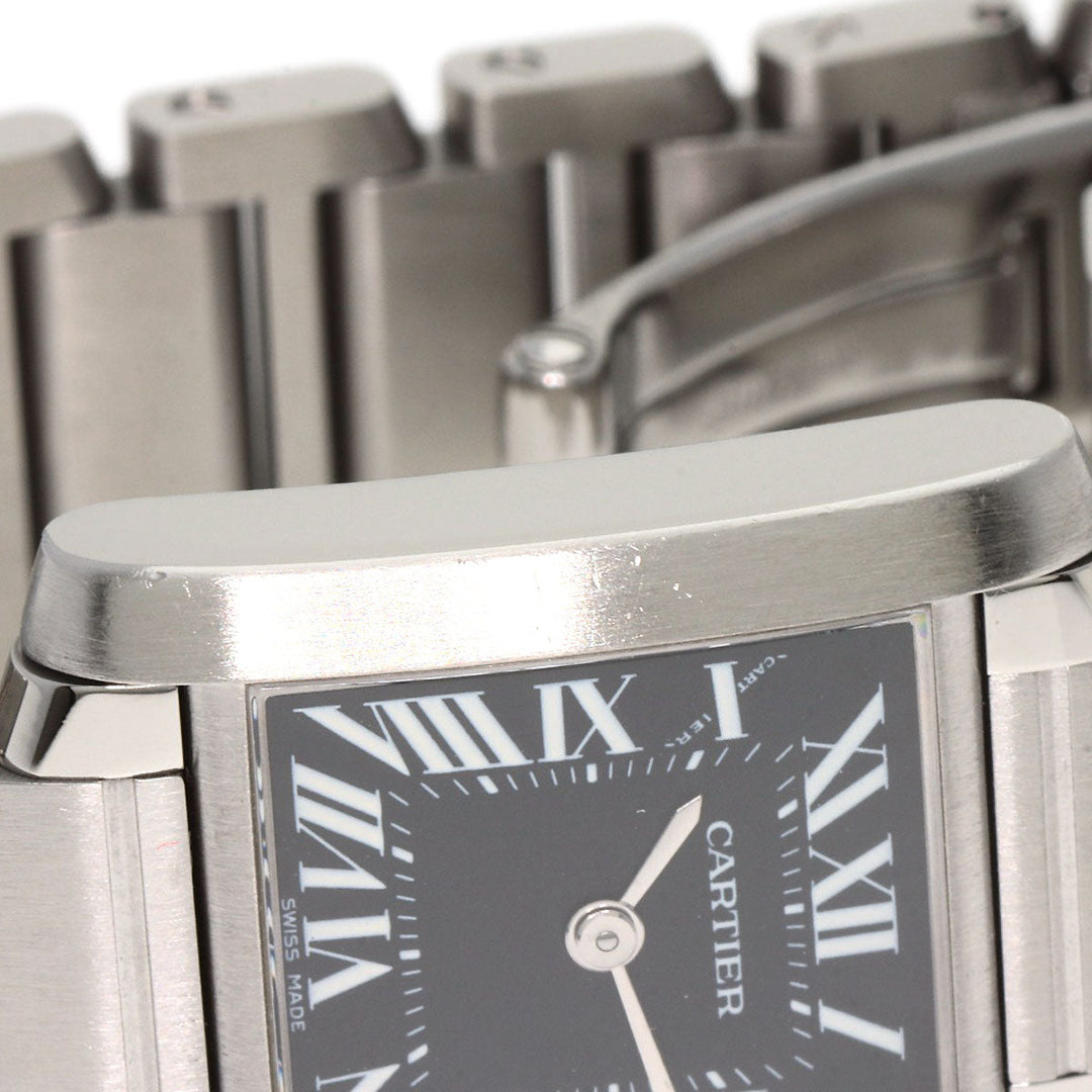CARTIER Watches Quartz W51026Q3 Stainless Steel , Stainless Steel Silver Tank Francaise SM Asia Limited black dial Women Used Authentic