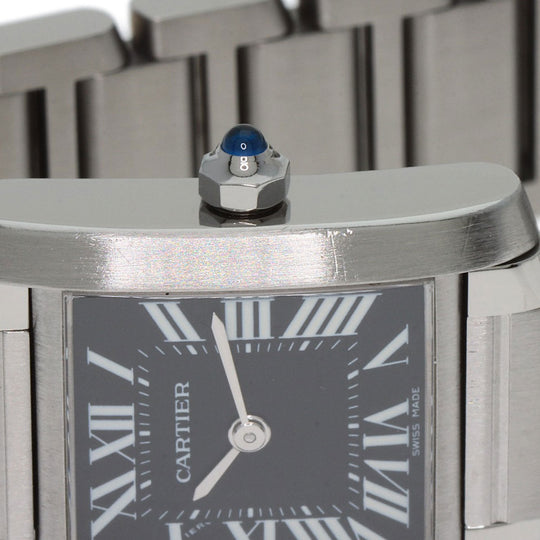 CARTIER Watches Quartz W51026Q3 Stainless Steel , Stainless Steel Silver Tank Francaise SM Asia Limited black dial Women Used Authentic