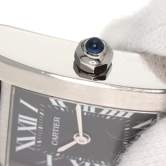 CARTIER Watches Quartz W51026Q3 Stainless Steel , Stainless Steel Silver Tank Francaise SM Asia Limited black dial Women Used Authentic