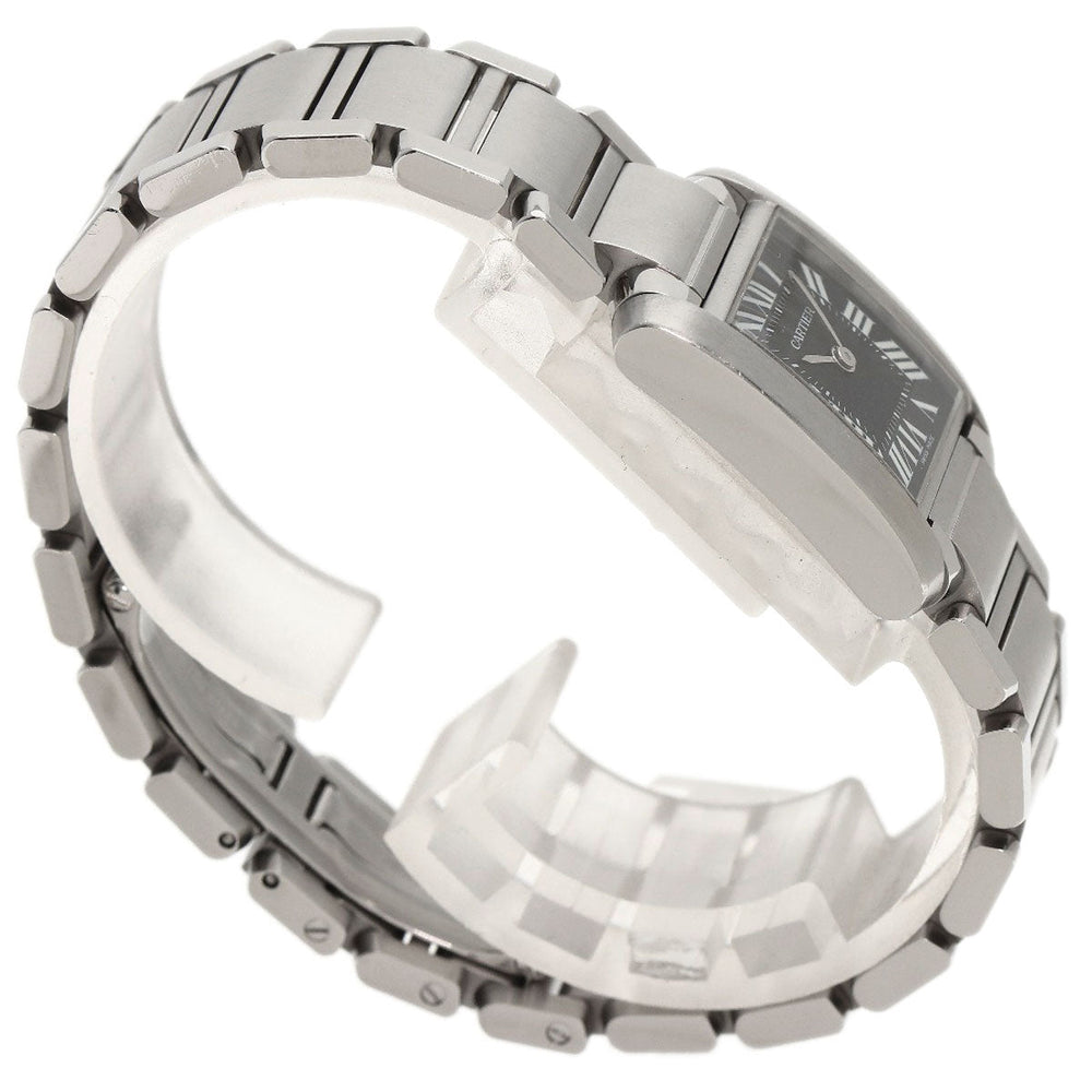 CARTIER Watches Quartz W51026Q3 Stainless Steel , Stainless Steel Silver Tank Francaise SM Asia Limited black dial Women Used Authentic