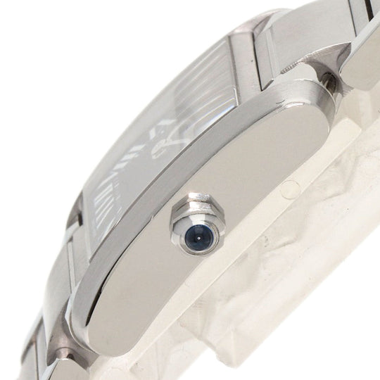 CARTIER Watches Quartz W51026Q3 Stainless Steel , Stainless Steel Silver Tank Francaise SM Asia Limited black dial Women Used Authentic