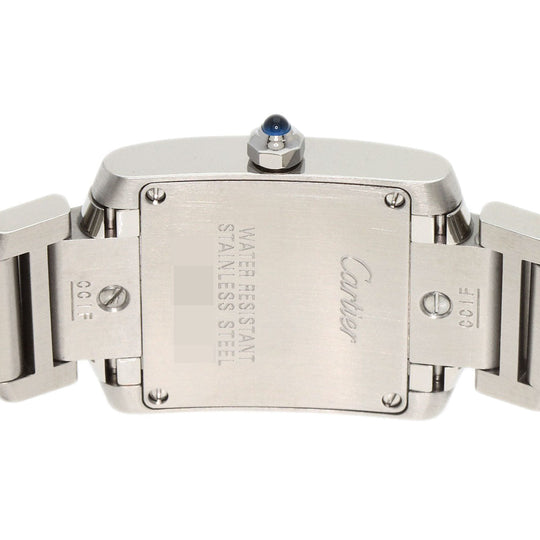 CARTIER Watches Quartz W51026Q3 Stainless Steel , Stainless Steel Silver Tank Francaise SM Asia Limited black dial Women Used Authentic