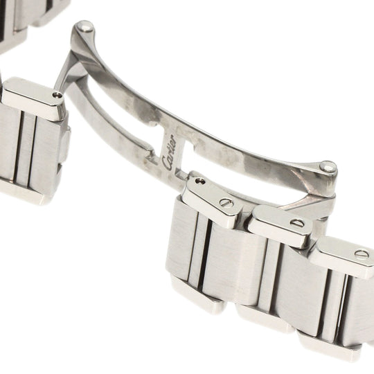 CARTIER Watches Quartz W51026Q3 Stainless Steel , Stainless Steel Silver Tank Francaise SM Asia Limited black dial Women Used Authentic