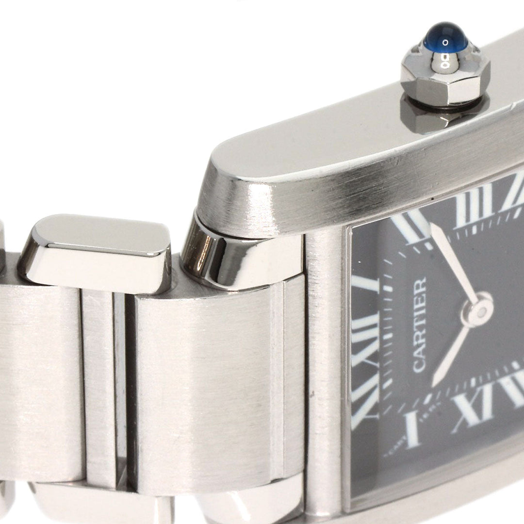 CARTIER Watches Quartz W51026Q3 Stainless Steel , Stainless Steel Silver Tank Francaise SM Asia Limited black dial Women Used Authentic
