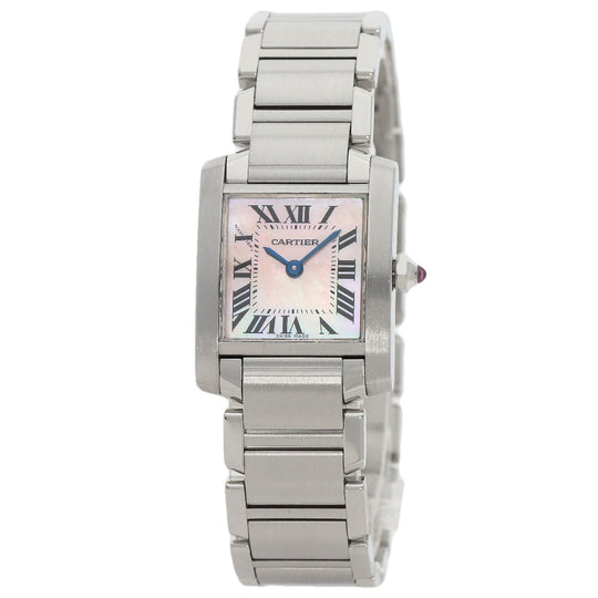 CARTIER Watches Quartz W51028Q3 Stainless Steel Silver Tank francaise SM Pink shell dial