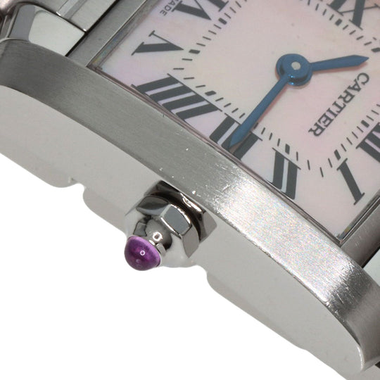 CARTIER Watches Quartz W51028Q3 Stainless Steel Silver Tank francaise SM Pink shell dial