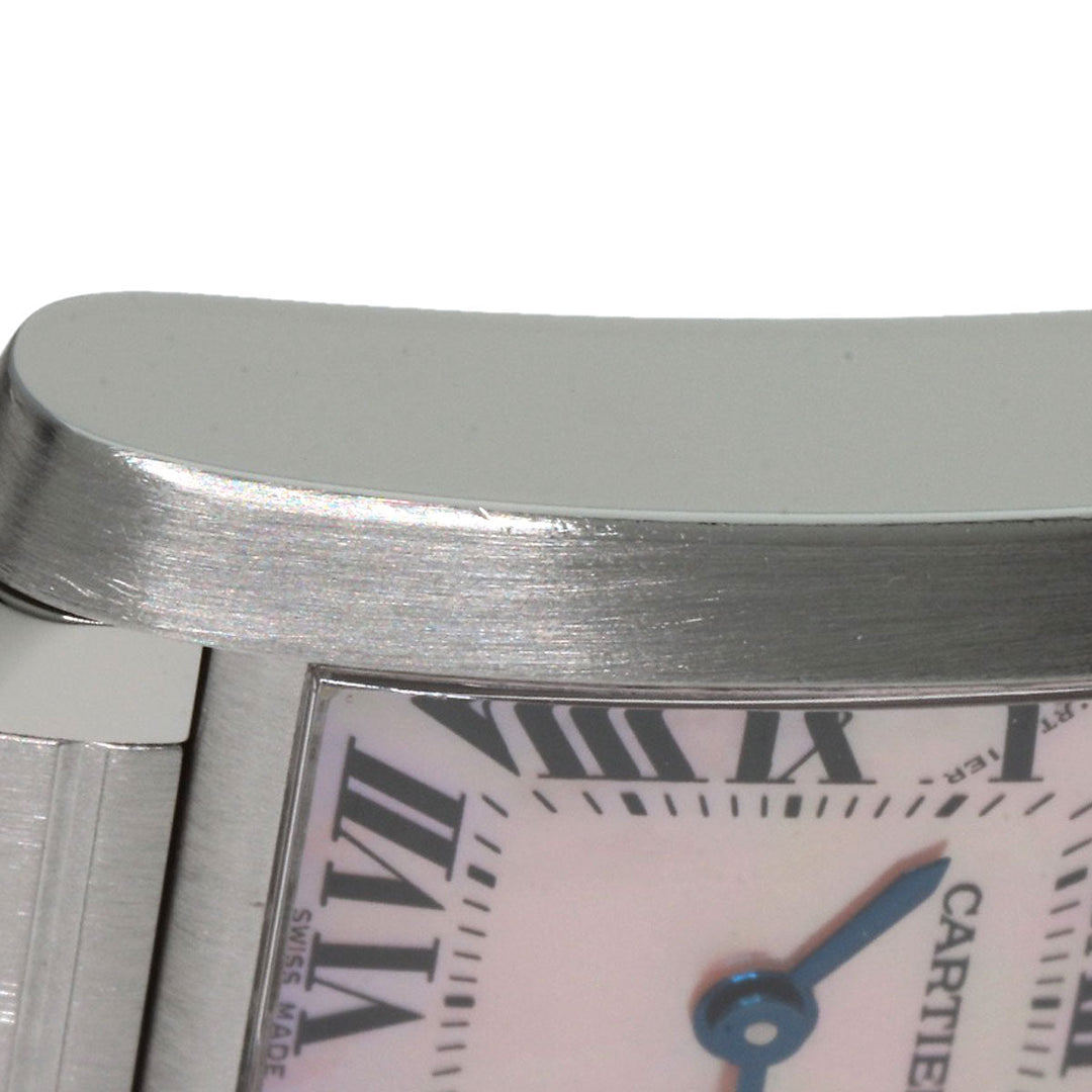 CARTIER Watches Quartz W51028Q3 Stainless Steel Silver Tank francaise SM Pink shell dial