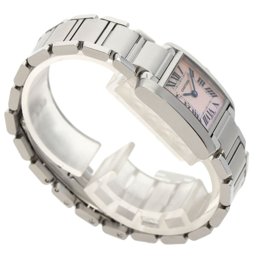 CARTIER Watches Quartz W51028Q3 Stainless Steel Silver Tank francaise SM Pink shell dial
